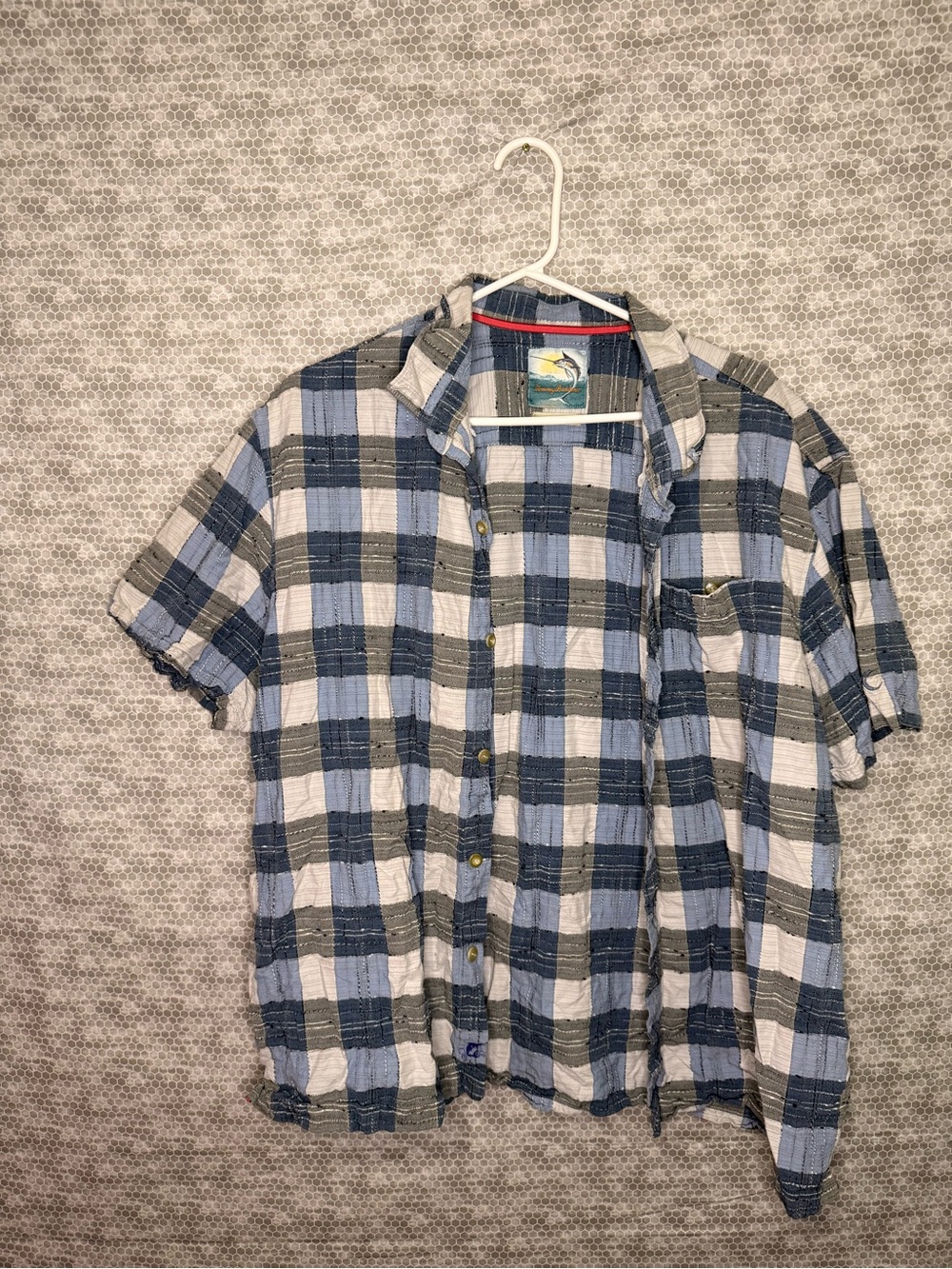Tommy Bahama Men's Short Sleeve XXL Bottom Down Plaid Shirt